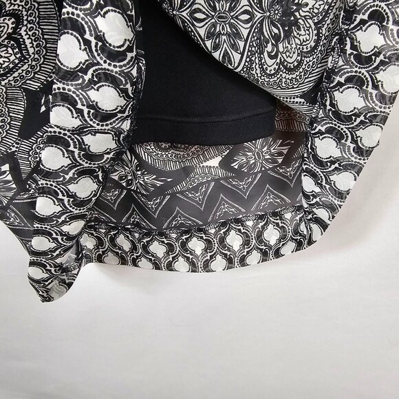 Whimsigoth Bohemian Black White Mosaic Pattern Summer Spring Hippy Dress CacheXS - Picture 8 of 14